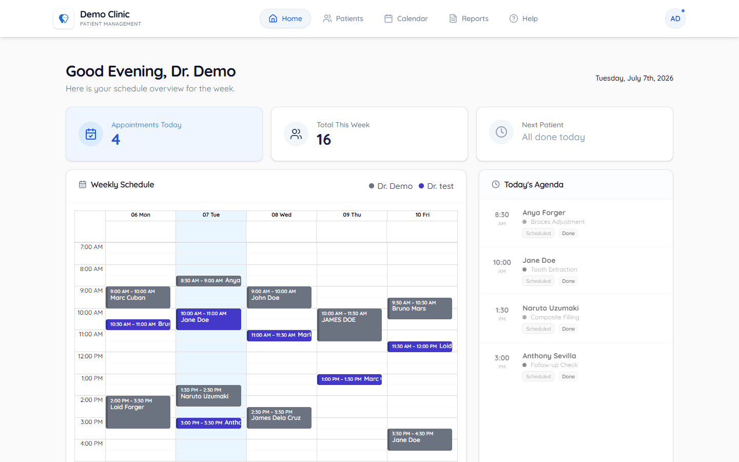 Your day, at a glance — laptop view